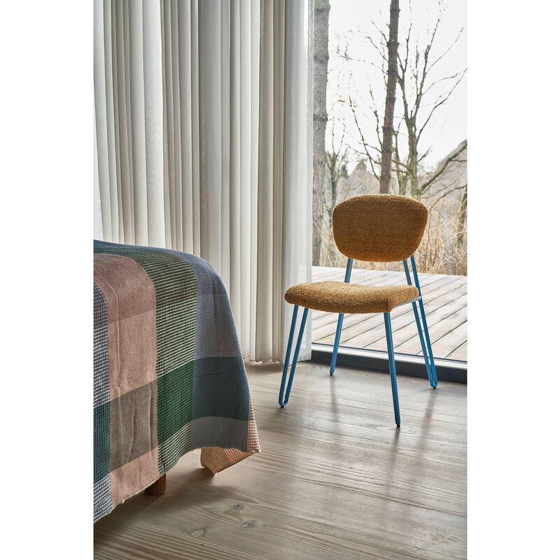 Villa Styles Stol i blå og brun, 55 x 43 x 82 cm